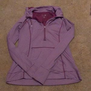 Hooded purple workout shirt